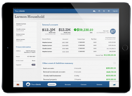 Advisor Workstation screen showing a client