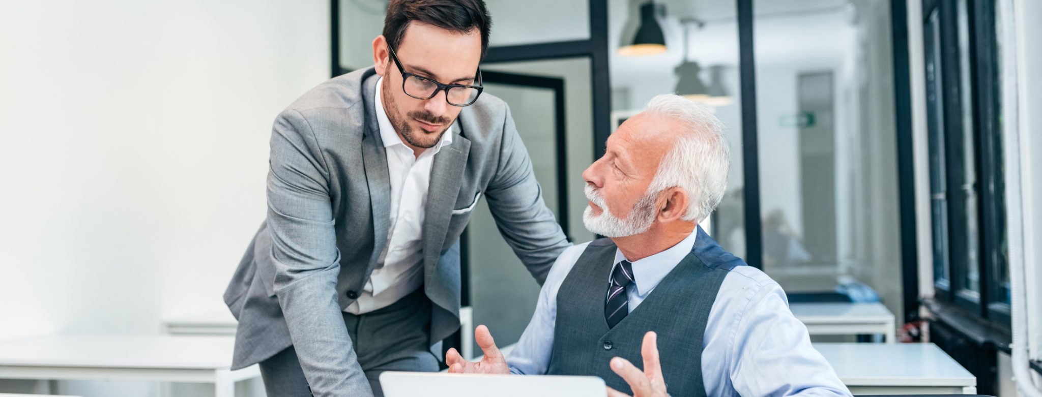 Two advisors meeting